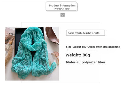 Solid Color Watermelon Red Polyester Scarf For Women, Commute Style, Perfect For Autumn And Winter