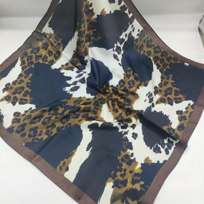 Women's Chiffon Silk Scarf With Flowers Pattern In White, Perfect For Spring