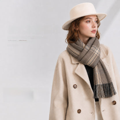 Plaid Polyester Scarf For Women, Stylish Winter Accessory