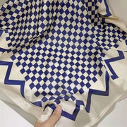 Blue and white check