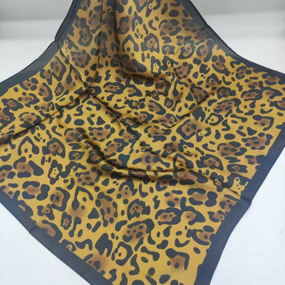 Women's Chiffon Silk Scarf With Flowers Pattern In White, Perfect For Spring
