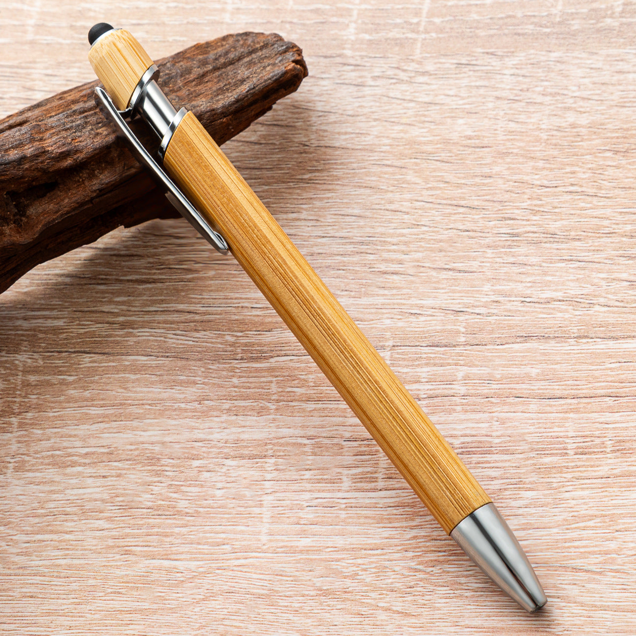 Bamboo Ballpoint Pen Made Of Wood, Eco-Friendly Writing Instrument With Smooth Ink Flow