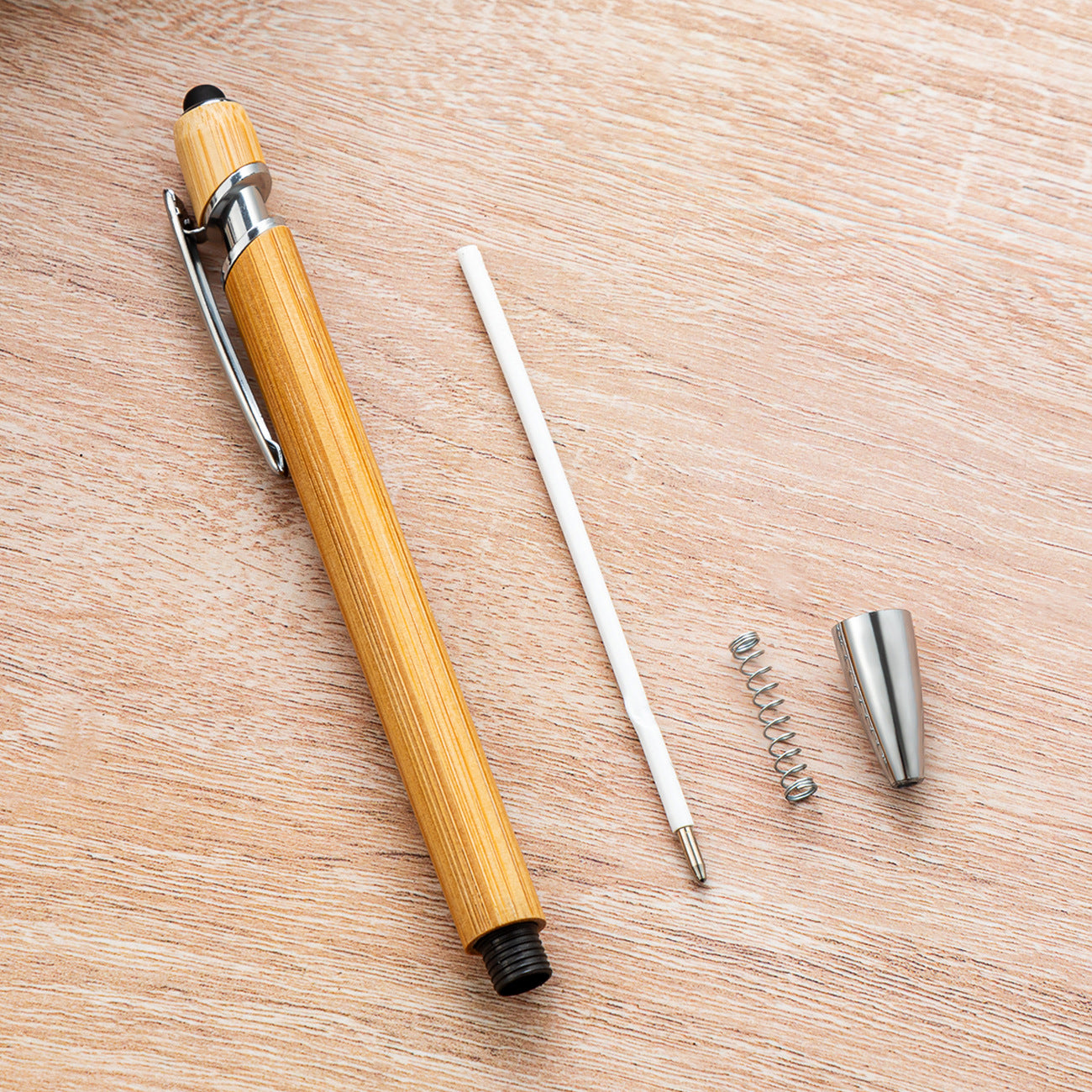 Bamboo Ballpoint Pen Made Of Wood, Eco-Friendly Writing Instrument With Smooth Ink Flow