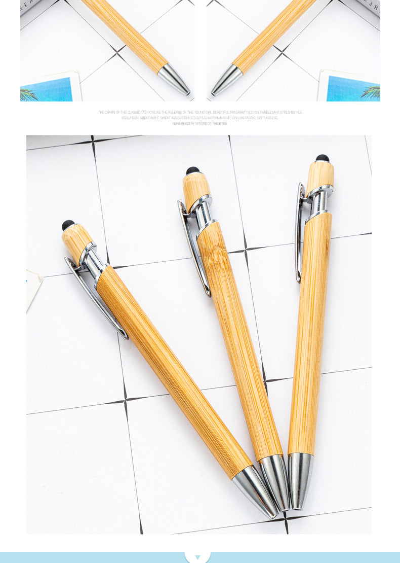 Bamboo Ballpoint Pen Made Of Wood, Eco-Friendly Writing Instrument With Smooth Ink Flow