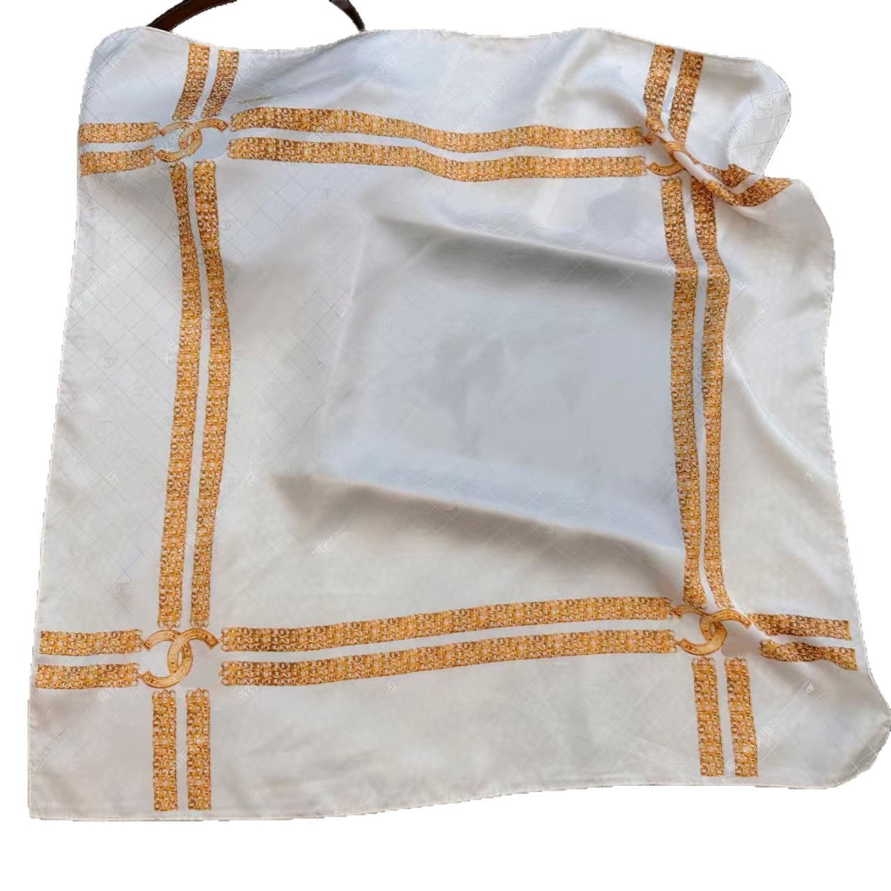 French Style Wings Silk Scarf For Women In White Silk, Perfect For Spring & Summer