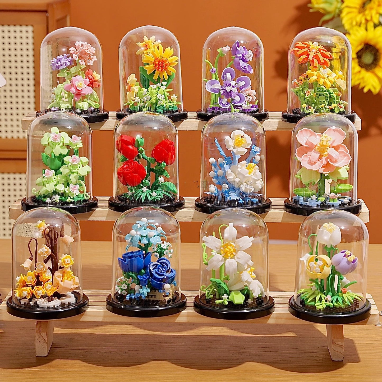 Valentine's Day Multicolor Flowers Building Toys For Kids Ages 7-16, Plastic Construction Set For Children Unisex