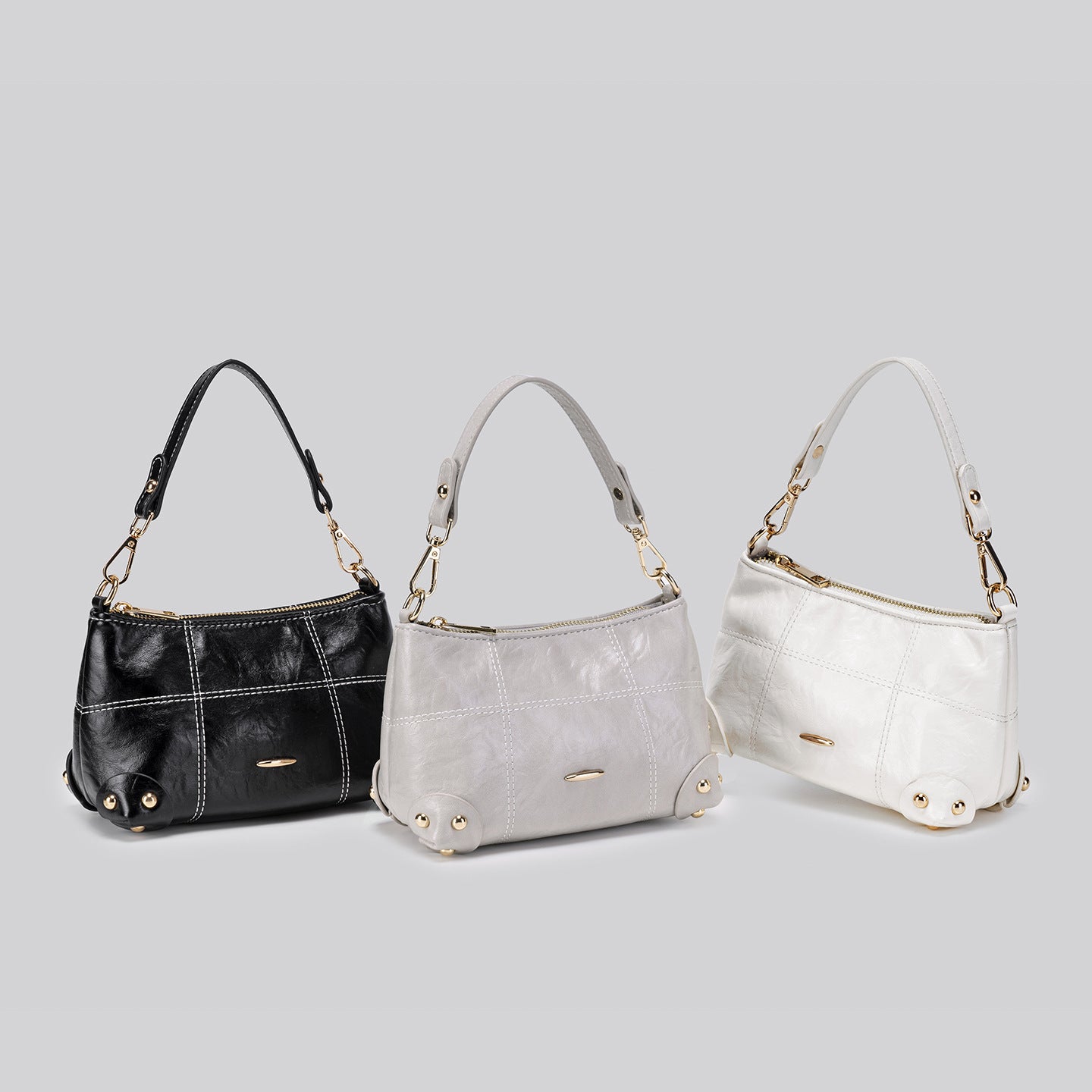 Women’s Square PU Leather Shoulder Bag With Sewing Thread Detail, Single Shoulder Strap, Perfect For Spring And Summer
