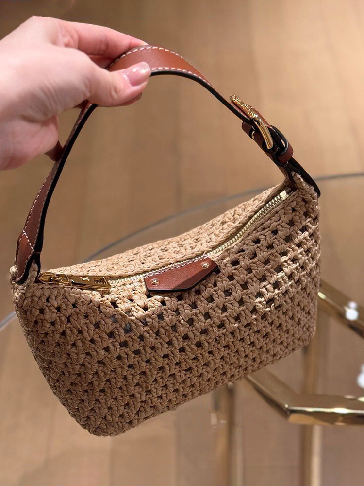 Solid Color Square Hollow Out PU Leather Shoulder Bag For Women, Summer Tote Style
