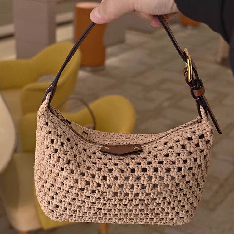 Solid Color Square Hollow Out PU Leather Shoulder Bag For Women, Summer Tote Style