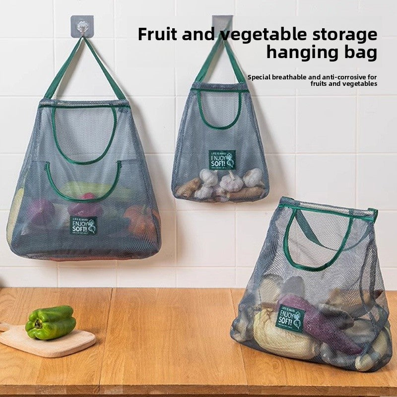 Simple Style Vegetable Storage Bag Made Of Durable Polyester For Convenient Kitchen Organization