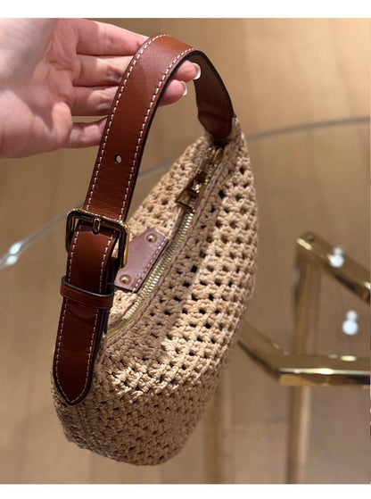 Solid Color Square Hollow Out PU Leather Shoulder Bag For Women, Summer Tote Style
