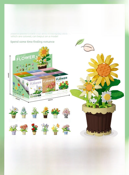 Valentine's Day Multicolor Flowers Building Toys For Kids Ages 7-16, Plastic Construction Set For Children Unisex
