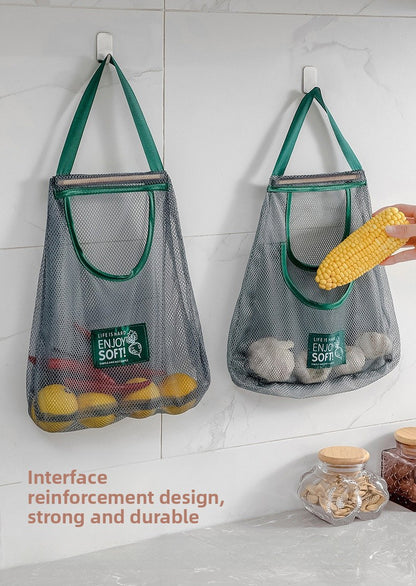 Simple Style Vegetable Storage Bag Made Of Durable Polyester For Convenient Kitchen Organization