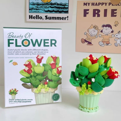 Valentine's Day Multicolor Flowers Building Toys For Kids Ages 7-16, Plastic Construction Set For Children Unisex