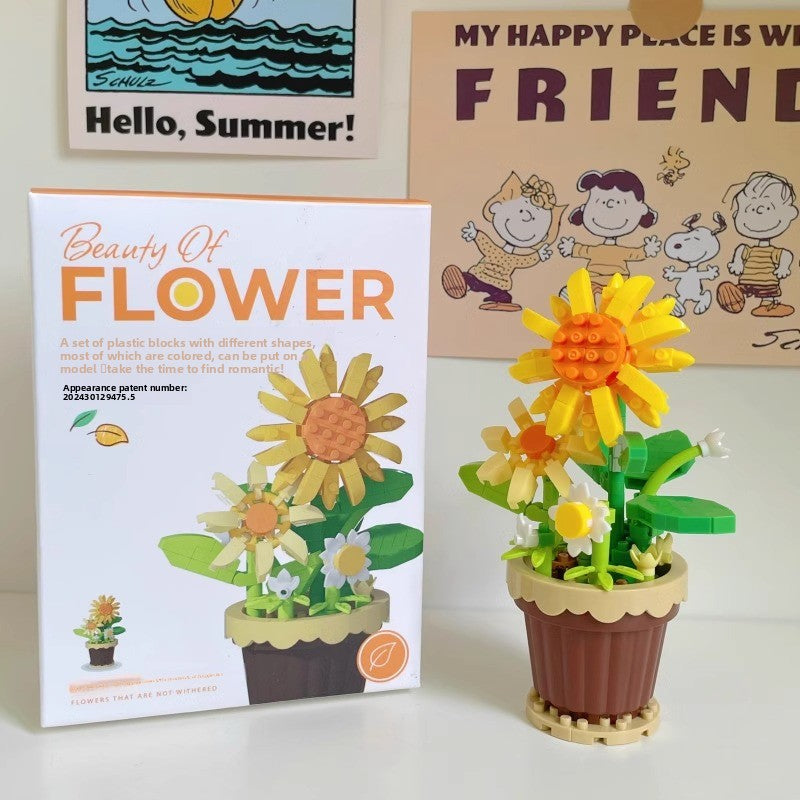 Valentine's Day Multicolor Flowers Building Toys For Kids Ages 7-16, Plastic Construction Set For Children Unisex