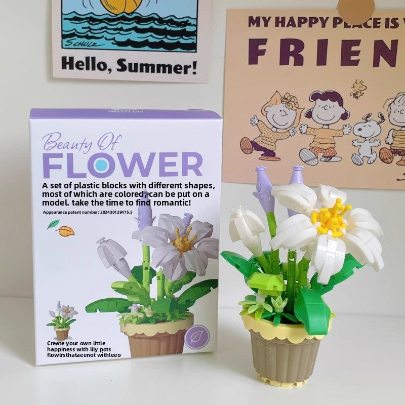 Valentine's Day Multicolor Flowers Building Toys For Kids Ages 7-16, Plastic Construction Set For Children Unisex