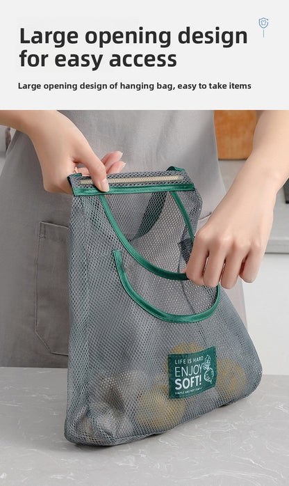 Simple Style Vegetable Storage Bag Made Of Durable Polyester For Convenient Kitchen Organization