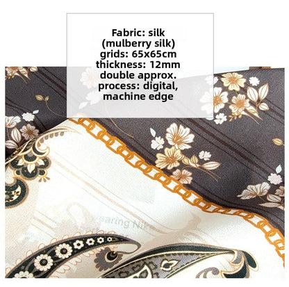 Elegant Silk Cashew Nuts Pattern Silk Scarf For Women In Grey, Perfect For Summer