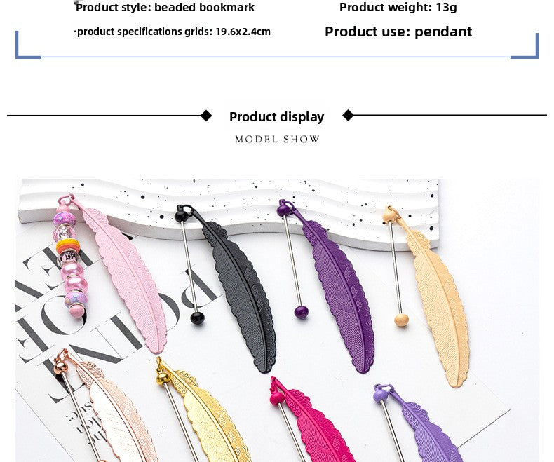 Feather Bookmark For Learning, Made With Artificial Feather Material