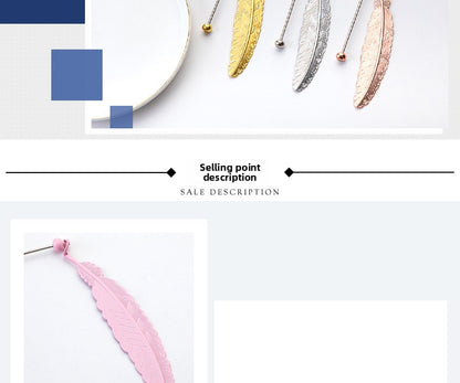 Feather Bookmark For Learning, Made With Artificial Feather Material