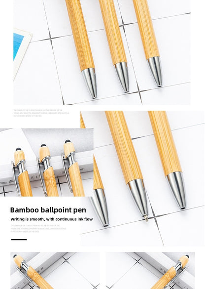 Bamboo Ballpoint Pen Made Of Wood, Eco-Friendly Writing Instrument With Smooth Ink Flow