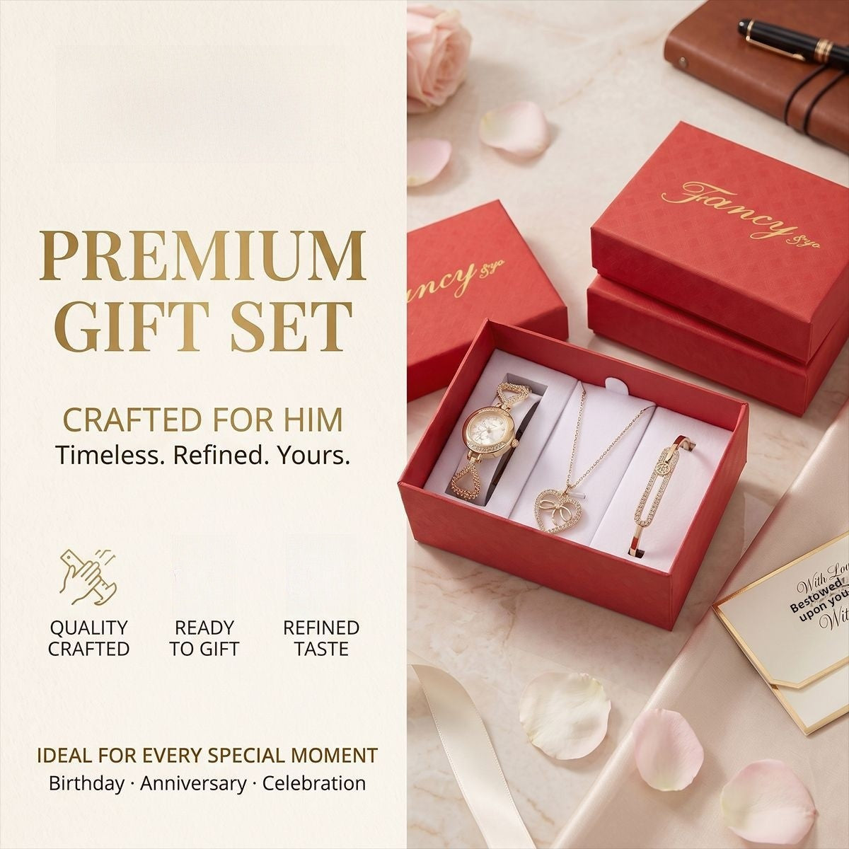 Strap Watch Business Gift Set In Simple Style With Paper Material, Perfect For Valentine's Day And Birthday