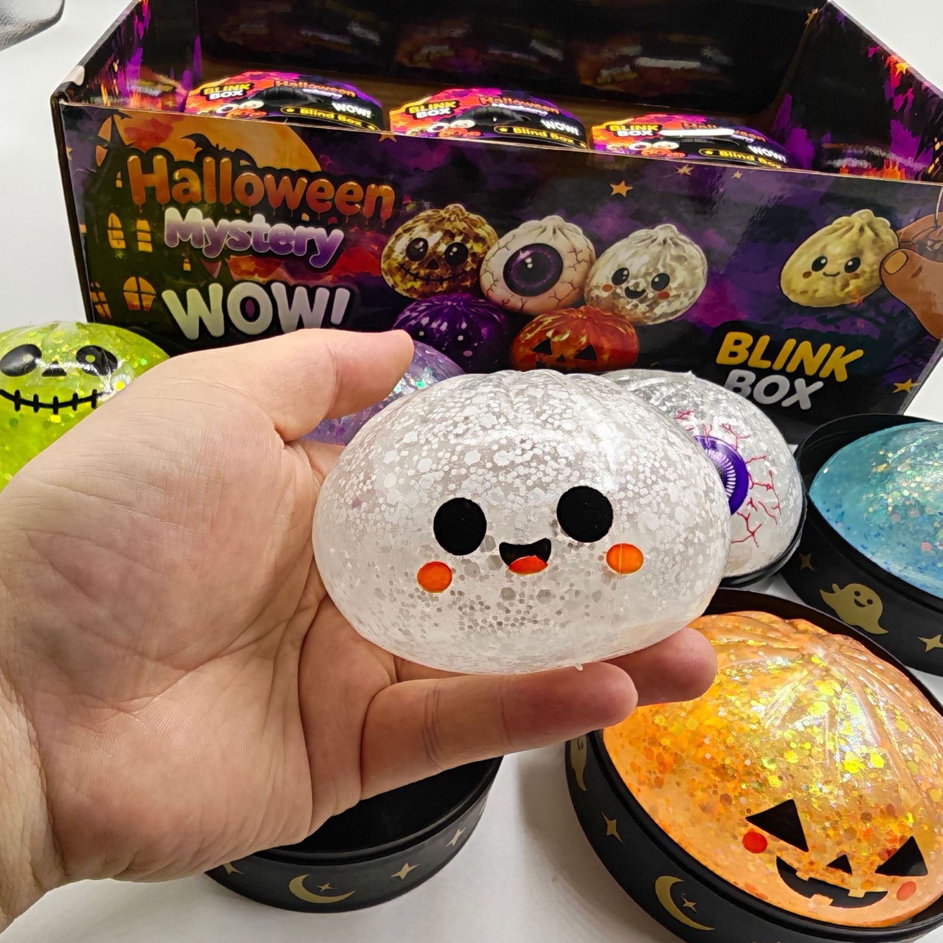 Halloween Pattern Squishy Toy Made Of Soft Glue, Perfect Stress Relief Toy For Halloween