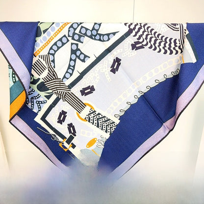 Sweet Multicolor Silk Scarf For Women, Perfect Summer Accessory Featuring Elegant Printing