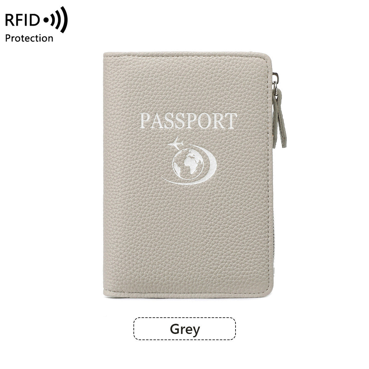 Unisex Solid Color PU Leather RFID Passport Holder For Secure Travel