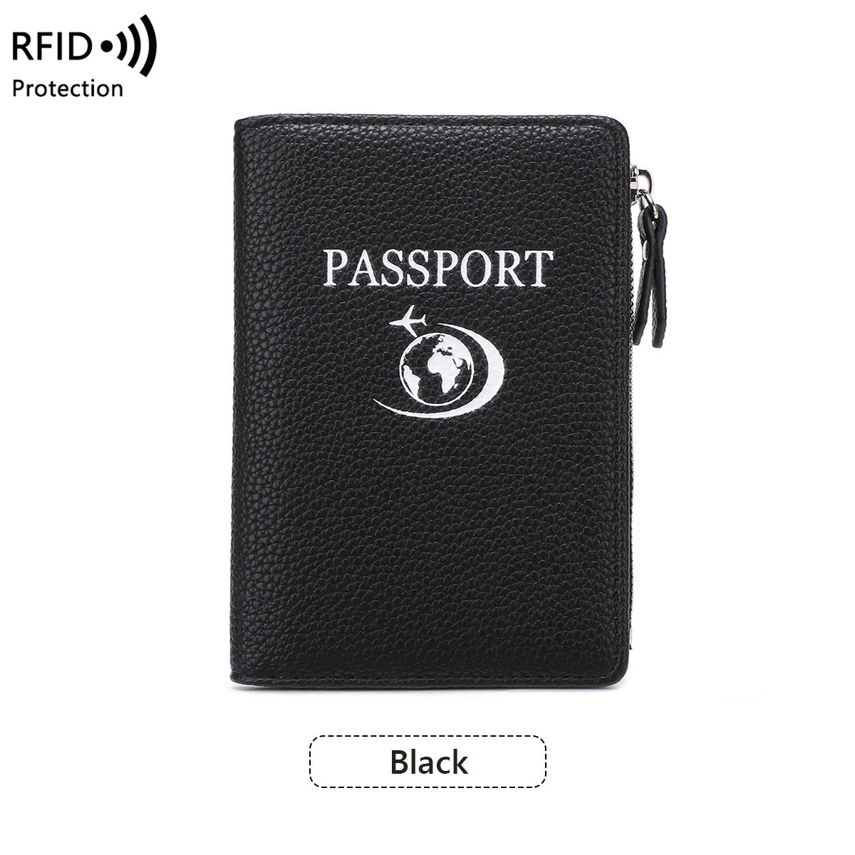 Unisex Solid Color PU Leather RFID Passport Holder For Secure Travel