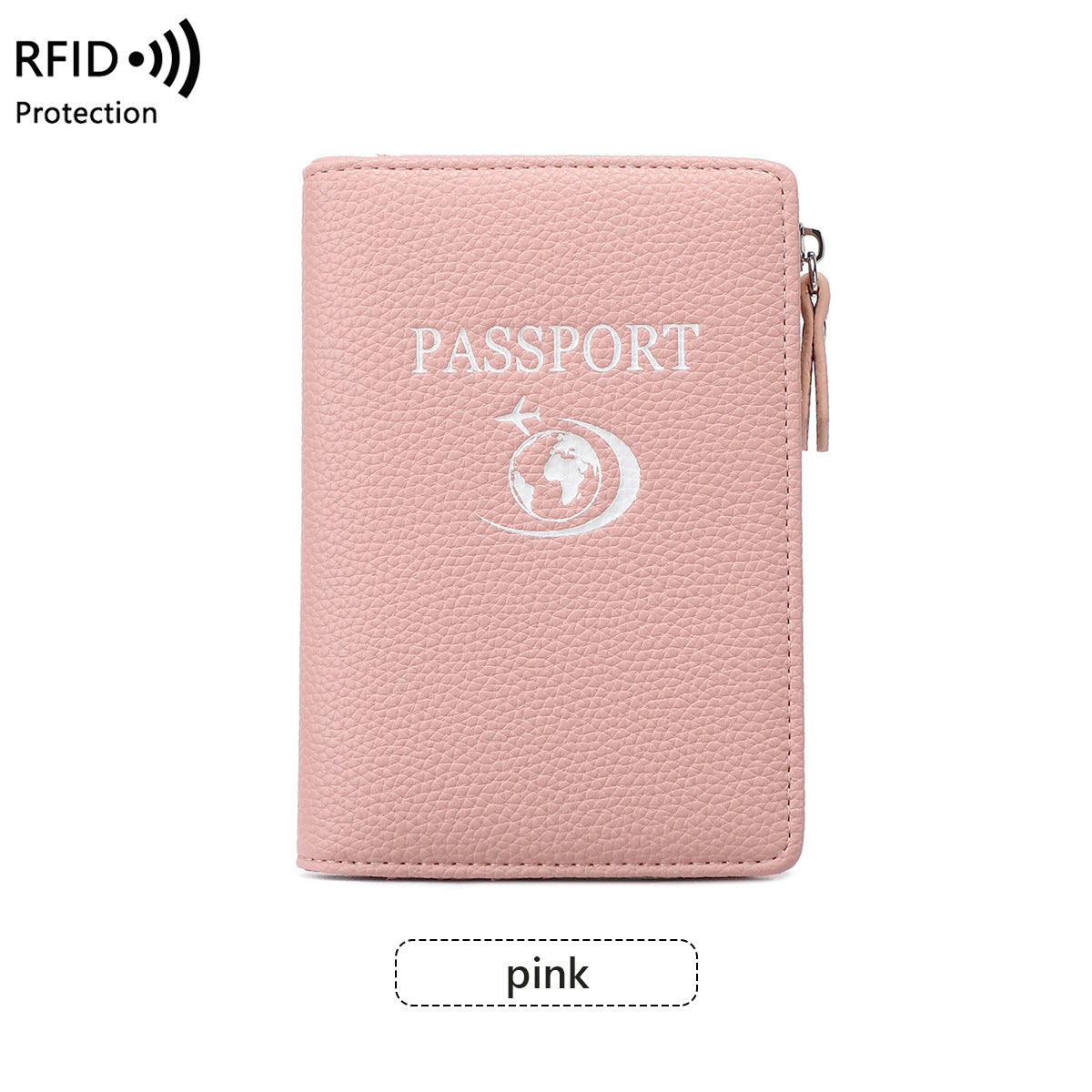 Unisex Solid Color PU Leather RFID Passport Holder For Secure Travel