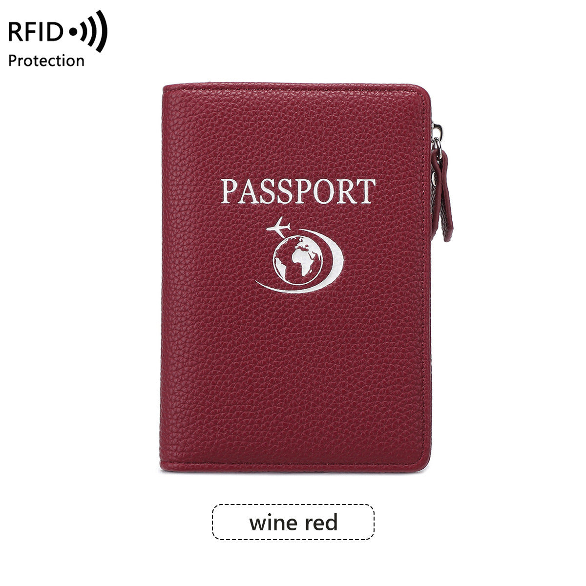 Unisex Solid Color PU Leather RFID Passport Holder For Secure Travel