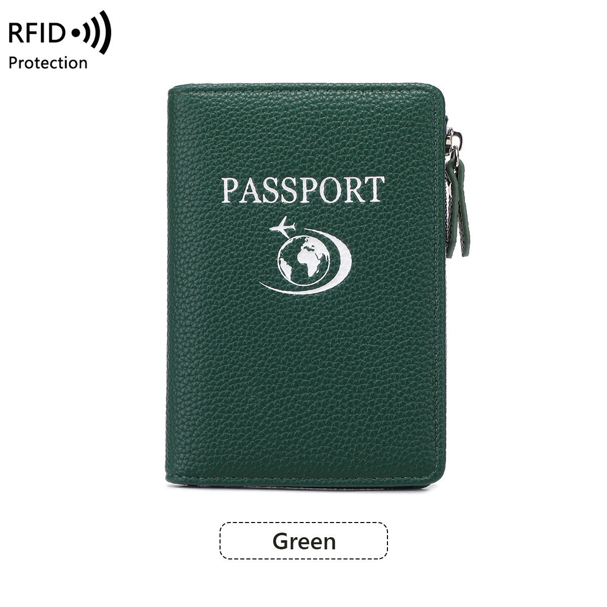 Unisex Solid Color PU Leather RFID Passport Holder For Secure Travel