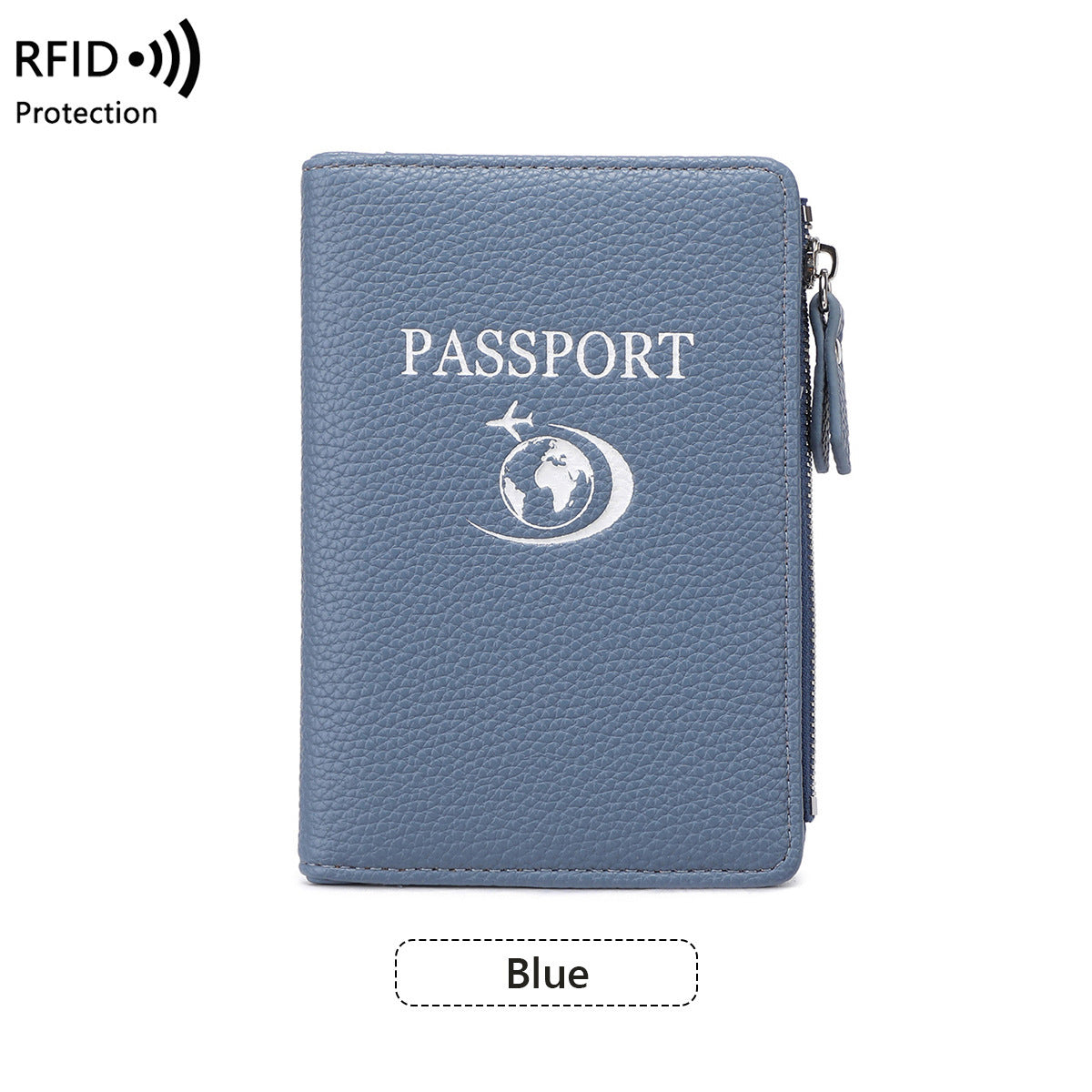 Unisex Solid Color PU Leather RFID Passport Holder For Secure Travel