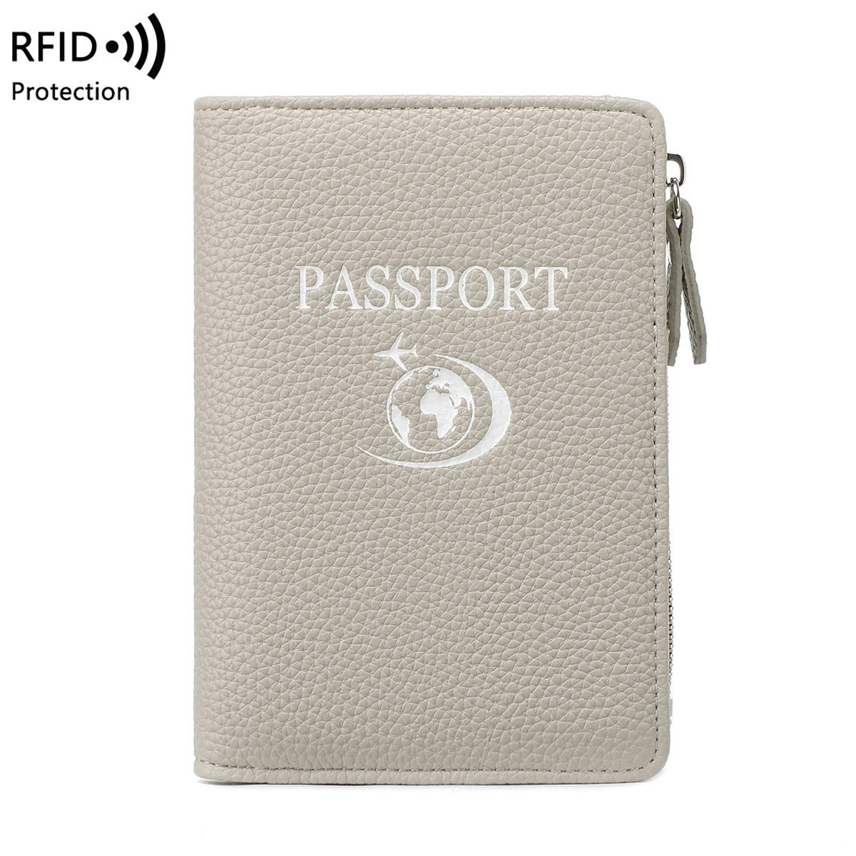 Unisex Solid Color PU Leather RFID Passport Holder For Secure Travel