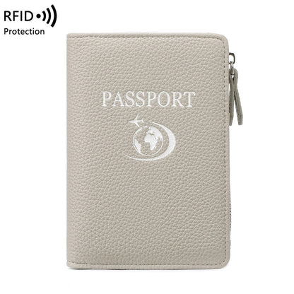 Unisex Solid Color PU Leather RFID Passport Holder For Secure Travel