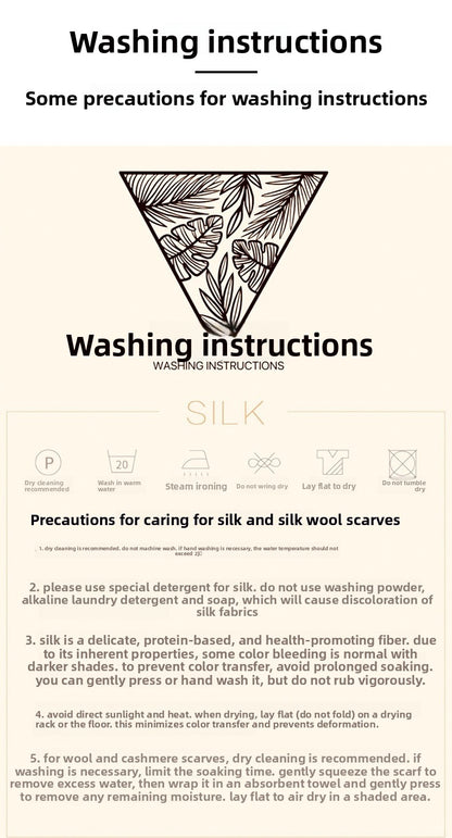 Sweet Multicolor Silk Scarf For Women, Perfect Summer Accessory Featuring Elegant Printing