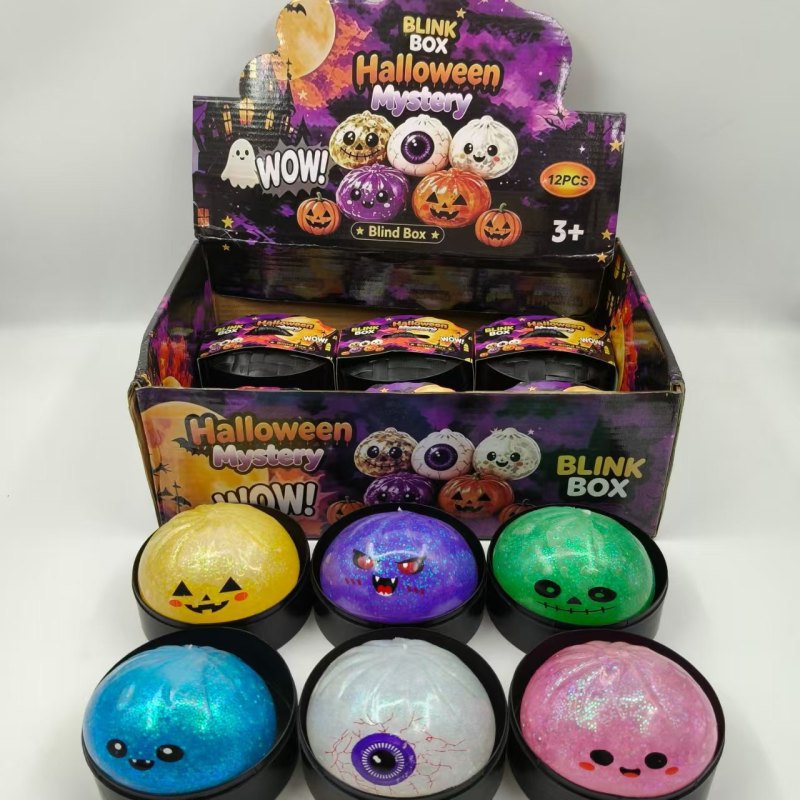 Halloween Pattern Squishy Toy Made Of Soft Glue, Perfect Stress Relief Toy For Halloween