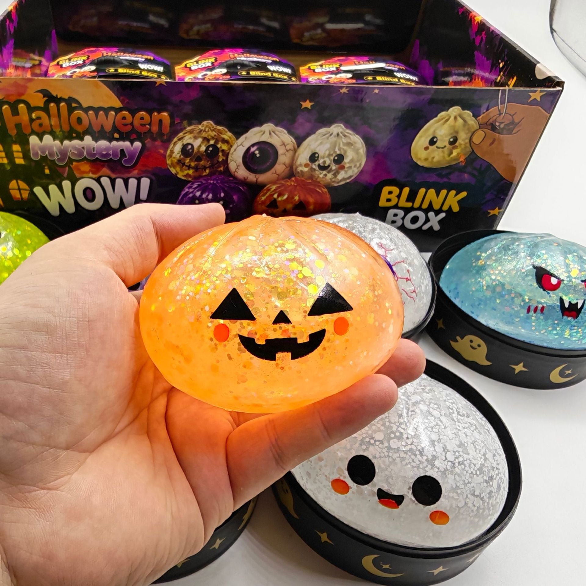 Halloween Pattern Squishy Toy Made Of Soft Glue, Perfect Stress Relief Toy For Halloween