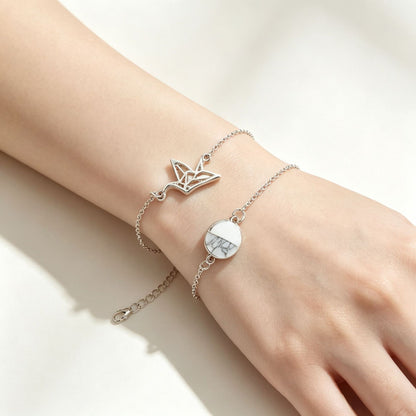 Three-dimensional Geometric Gold Zinc Alloy Bracelet With Electroplated Finish, Stylish Couple Jewelry
