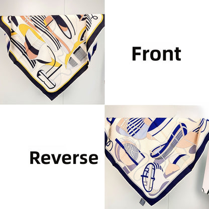 Sweet Multicolor Silk Scarf For Women, Perfect Summer Accessory Featuring Elegant Printing
