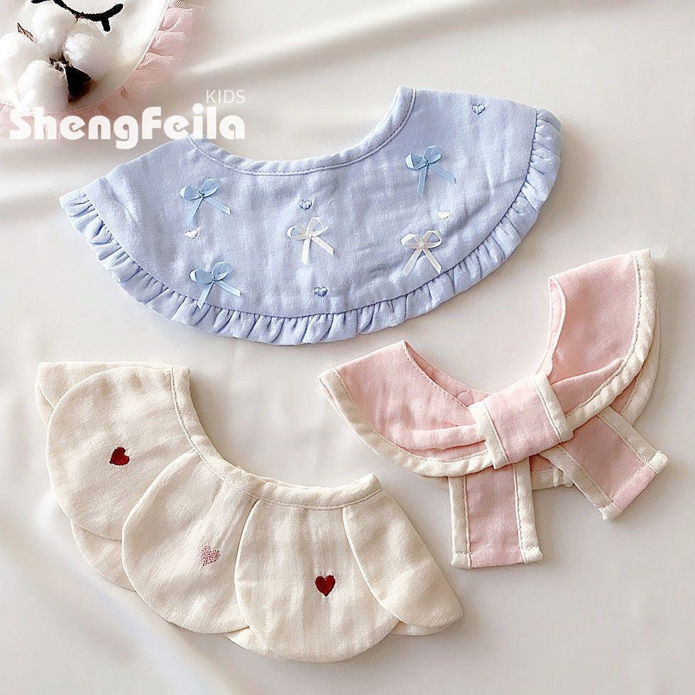 Rotatable Printed Cotton Baby Bib For Baby Boys In Blue, Perfect For Spring Season