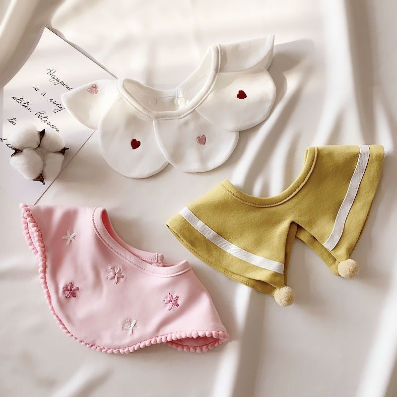 Rotatable Printed Cotton Baby Bib For Baby Boys In Blue, Perfect For Spring Season