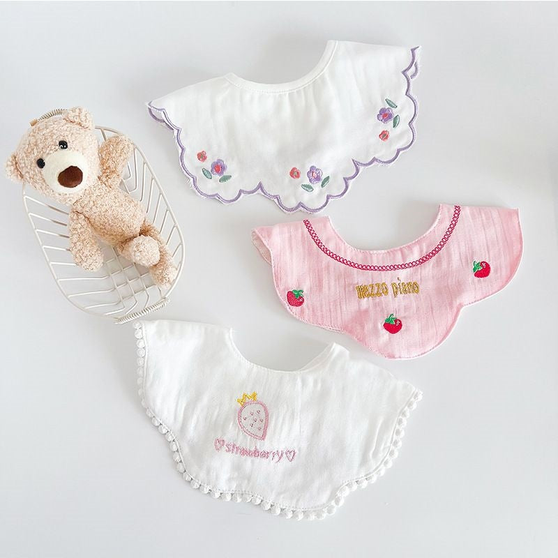 Rotatable Printed Cotton Baby Bib For Baby Boys In Blue, Perfect For Spring Season