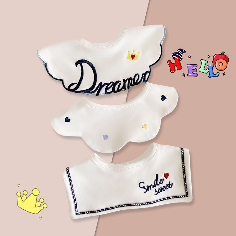 Rotatable Printed Cotton Baby Bib For Baby Boys In Blue, Perfect For Spring Season