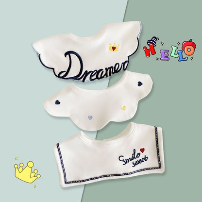 Rotatable Printed Cotton Baby Bib For Baby Boys In Blue, Perfect For Spring Season