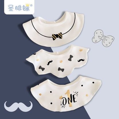 Rotatable Printed Cotton Baby Bib For Baby Boys In Blue, Perfect For Spring Season