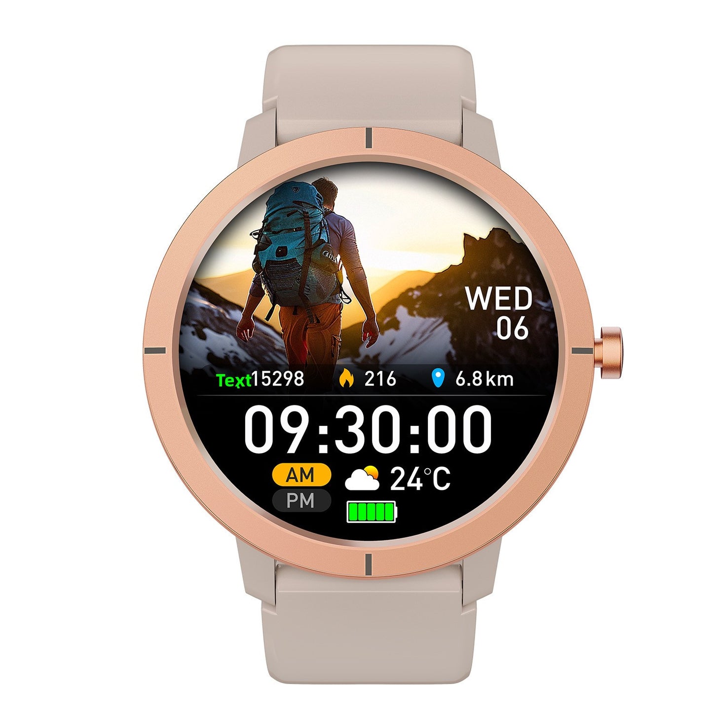Unisex Smart Watch With Round Dial, Silica Gel Strap, Ordinary Glass Mirror, And Number Display