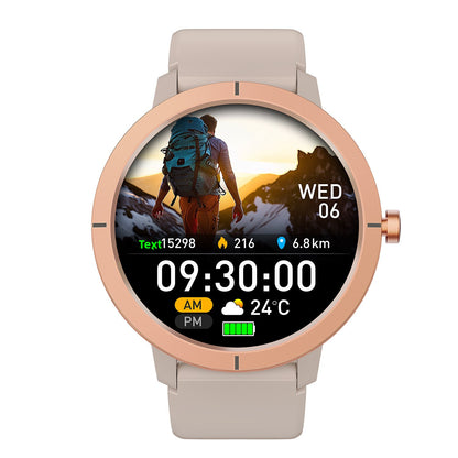 Unisex Smart Watch With Round Dial, Silica Gel Strap, Ordinary Glass Mirror, And Number Display