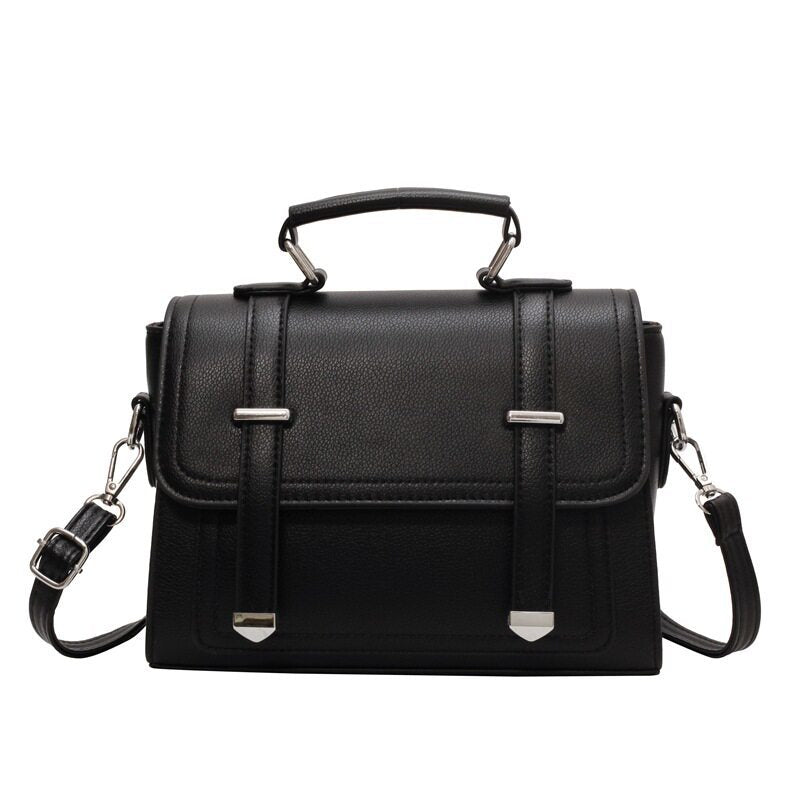 Women’s Square PU Leather Bag With Sewing Thread Detail, Single Shoulder Strap, Perfect For Spring And Summer